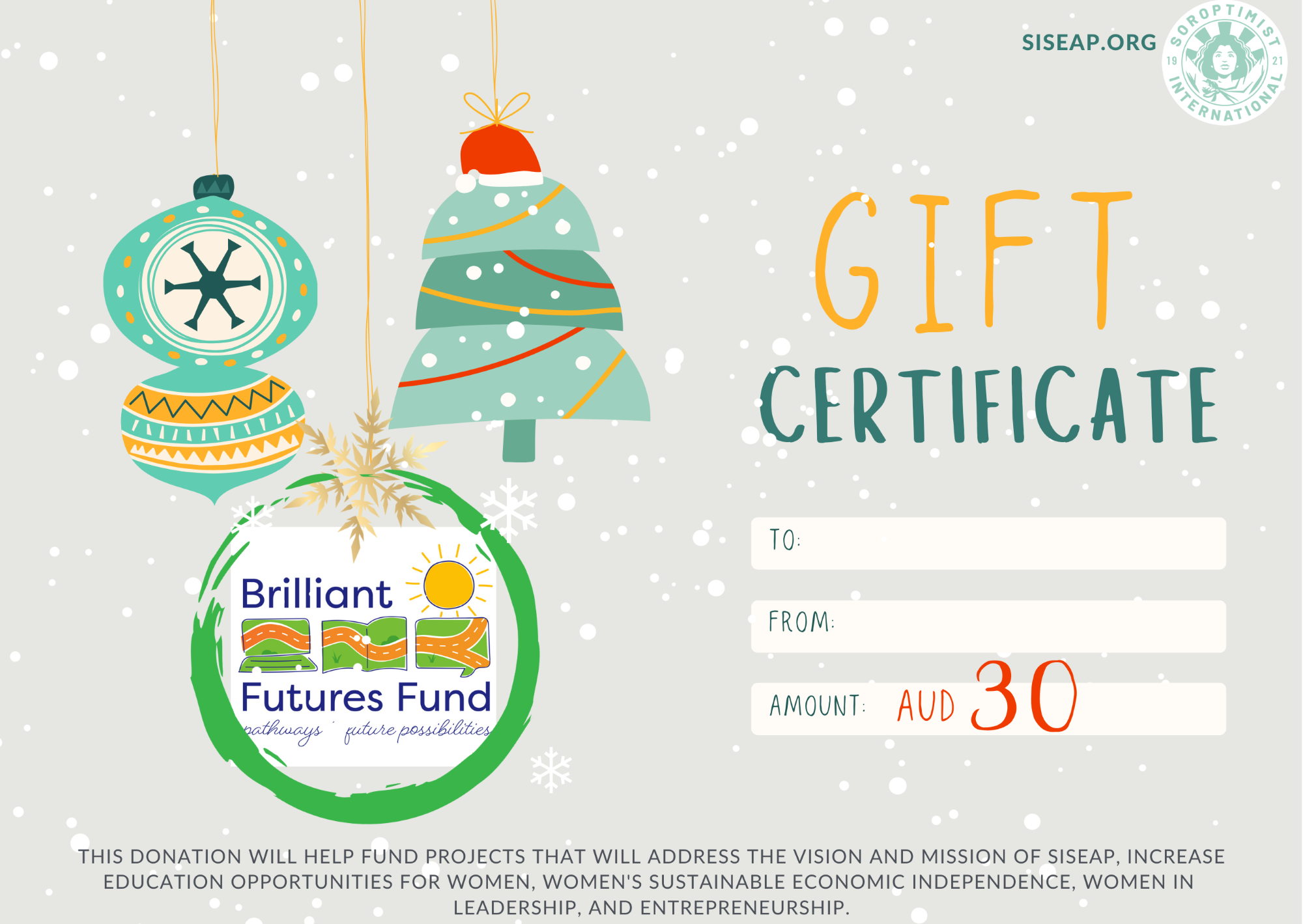 Christmas Gift Certificate - GiftTree 30.00